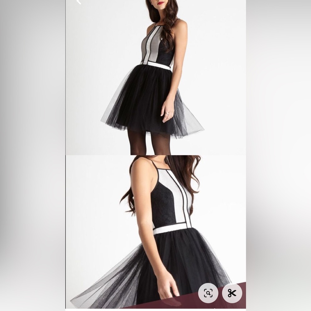BCBG GENERATION Blocked Tulle Cocktail Dress - Picture 2 of 11